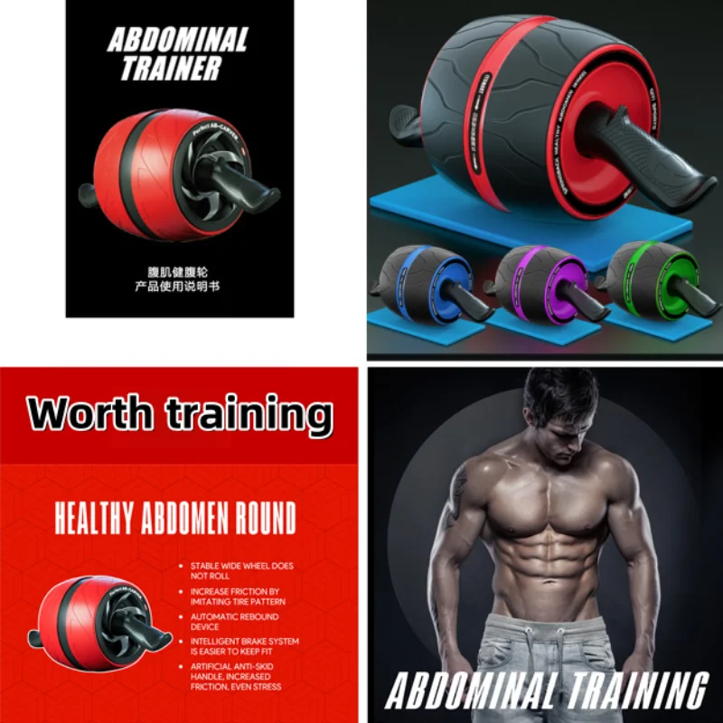 أسطوانة البطن متعددة الوظائف مع وسادة ركبة غير قابلة للانزلاق، معدات تمارين أساسية مريحة لممارسة اللياقة البدنية المنزلية