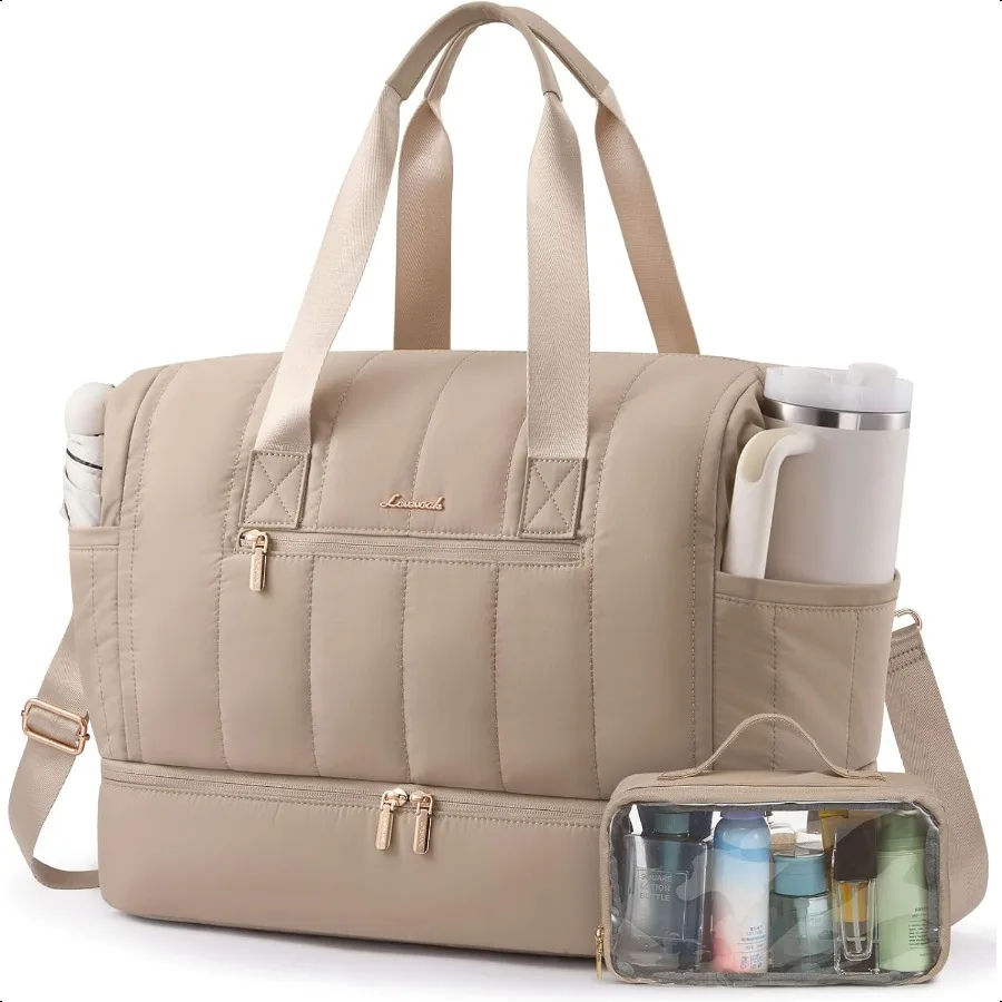 

Travel Duffle BagPuffer Weekender Bags For Women with Shoe Compartment 42L Carry On Duffel Bags For Airplanes Hospital Bag for