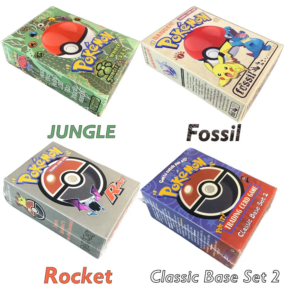 PKM مجموعة كاملة من البطاقات مجموعة قاعدة كلاسيكية 2 فريق الغابة الأحفوري صاروخ Charizard ألعاب لوحة الطاقة بطاقات PROXY مجموعة كاملة من الألعاب الهدايا #2