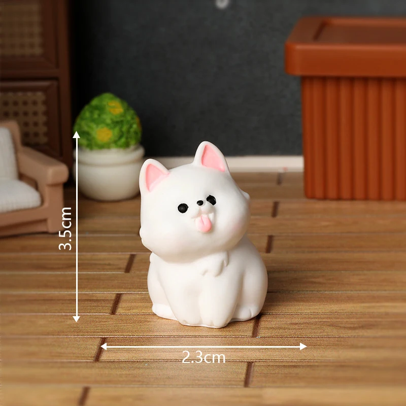 귀여운 강아지 인형 미니어처 만화 동물 마이크로 풍경 장식품, 가정용 방 책상 액세서리
