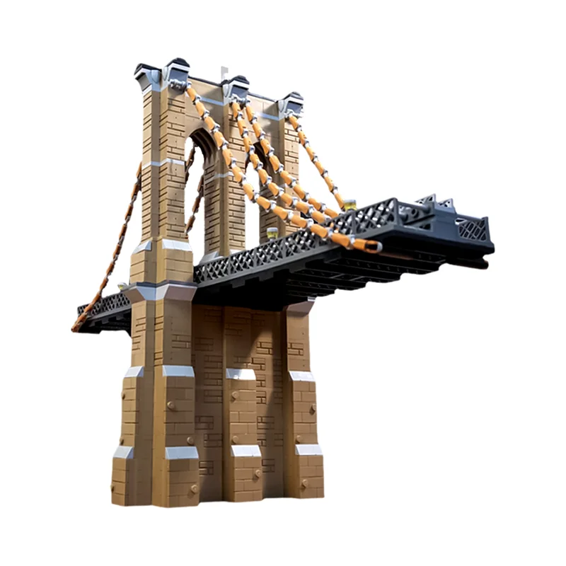 MOC The Brooklyn Bridge Model Building Blocks Famous American Architecture Suspension Bridge Assembled Bricks Toys Gift