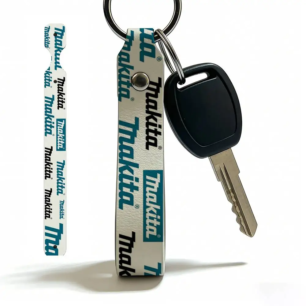 Fashion For Makita PU Leather Motorcycle Keychain Universal Motorbike Key Ring Holder For Riders Men Gift