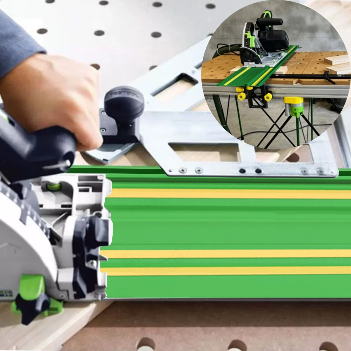 High Precision Linear Cutting Track Groove Suitable for Electric Circular Saw with Multiple Length Options (400mm/800mm/1400mm)