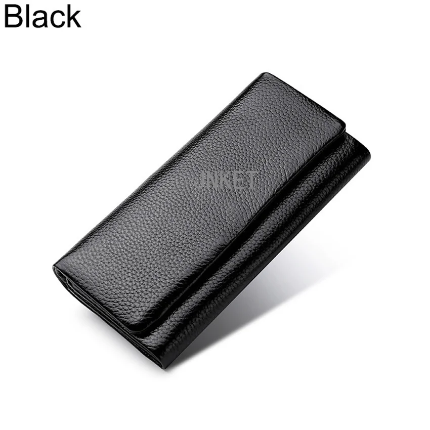 Fashion Long Coins Purse Cow Leather Clutch Wallet Card Holder Wallet