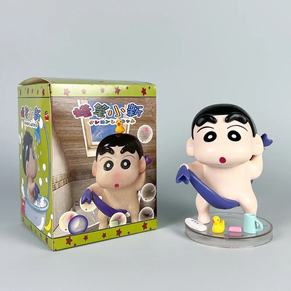 Figura de acción de Shinchan de 13cm, figuras de Shin-Chan de crayón de Anime, adornos de muñeca de baño Gk, decoración bonita para niña, juguete decorativo de escritorio