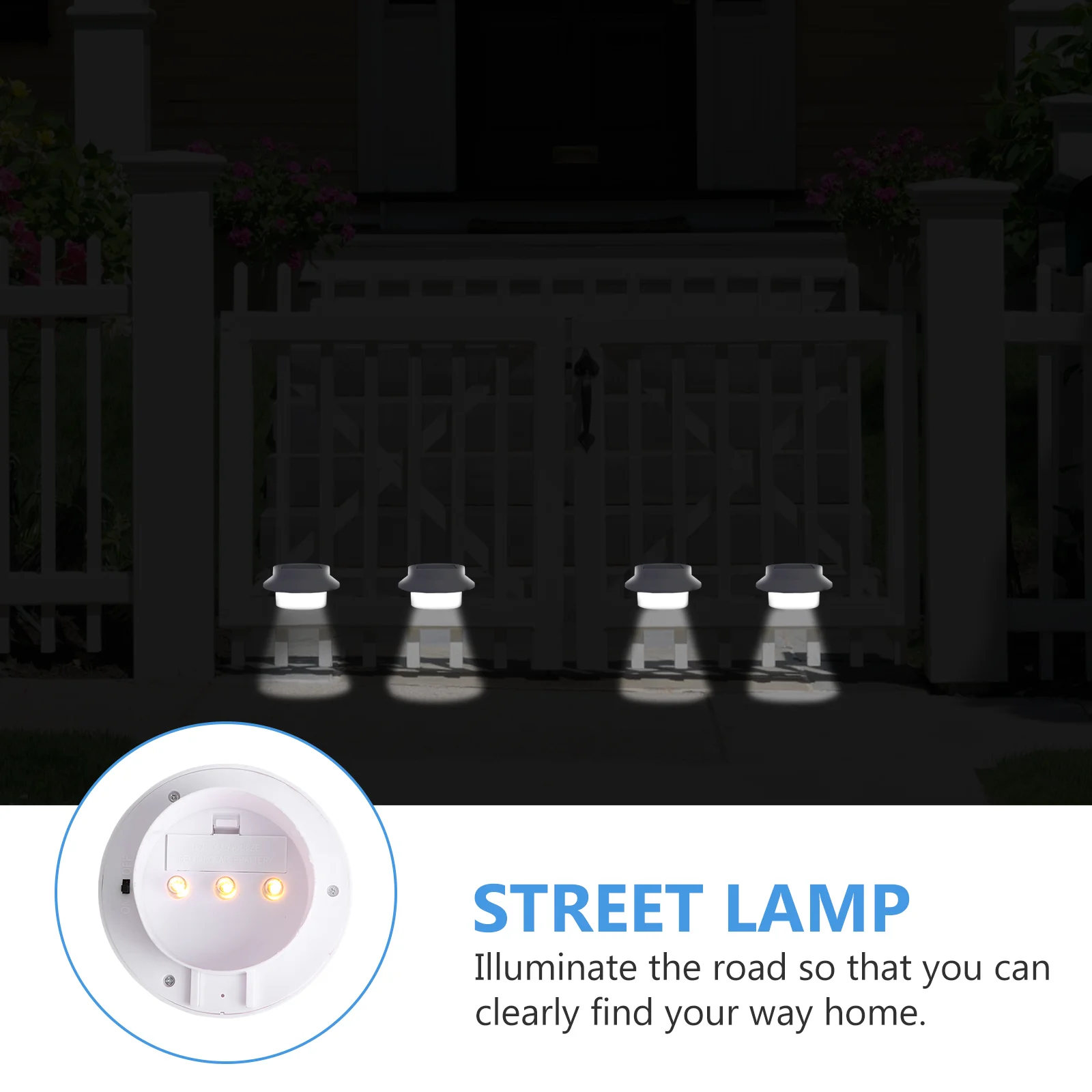 

Solar LED Lights Bright White Outdoor Fence Light Garden Decorative Solar Powered Water Trough Lamp Street Lighting