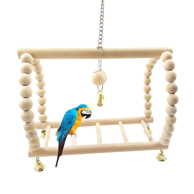 Bird Suspension Bridge Ladder Swing Hanging Climbing Frame Toy for Parrot  Solid Color Pet Cage Accessories