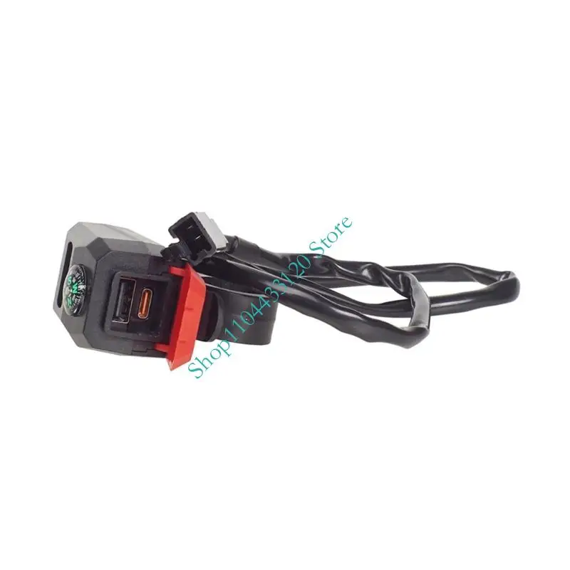 Compact 5V3A Motorcycle Chargers with Double USB Ports Waterproof Design & Direction Feature Motorcycle Phone Mount Easy to for view 4