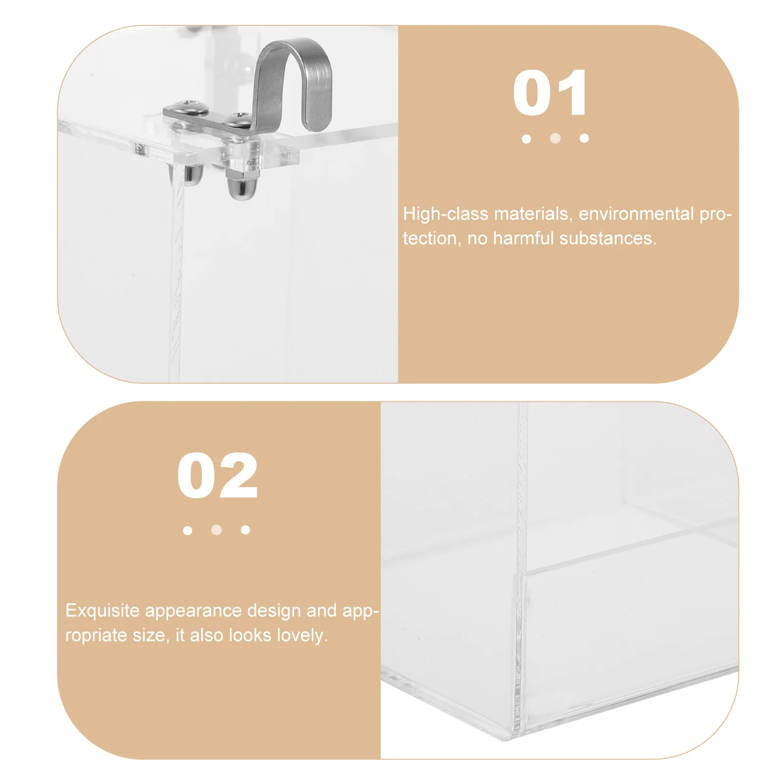 

Bathing Basin Clear Acrylic Box For Small Parrots Finches Pet Shower Tub Compact Bird Cage Bath Box Household Bird Supply