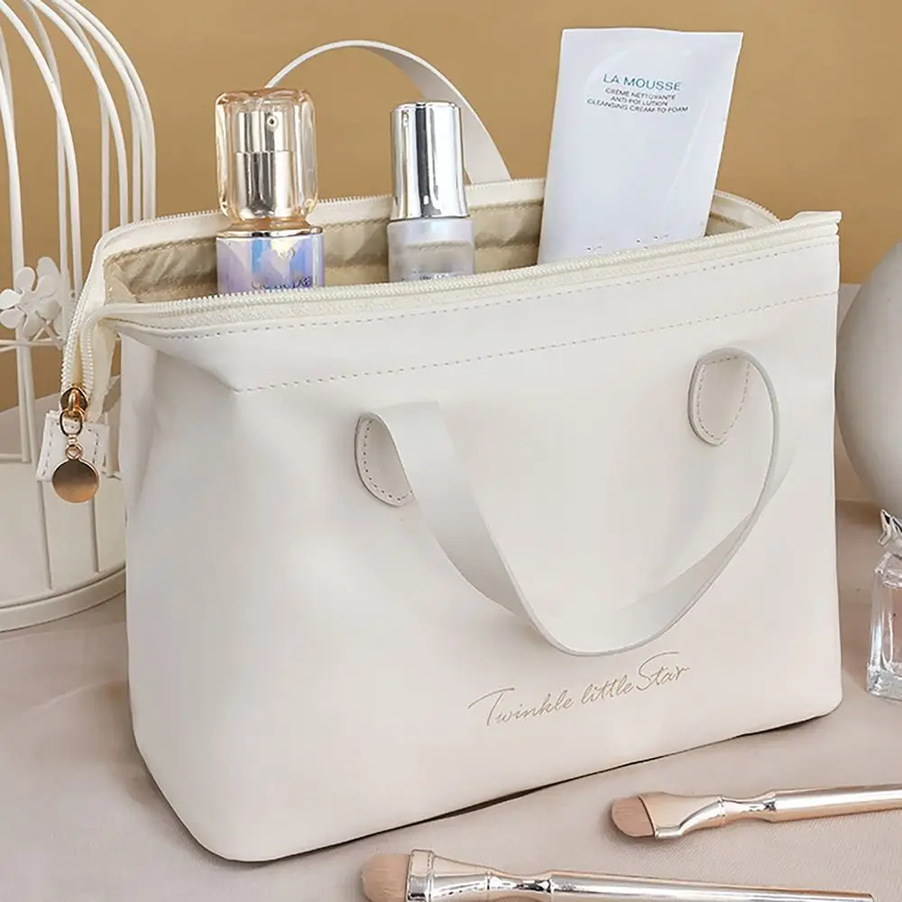 Con manico borsa per il trucco lussuosa borsa da toilette in stile PU INS borsa cosmetica da viaggio di grande capacità donna ragazze