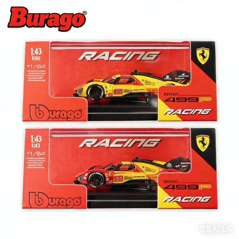 

Burago 1:64 Ferrari 499P Le Mans Championship Endurance Race Cast Alloy Model, Boys' Toy, Adult Collection Decoration Item.