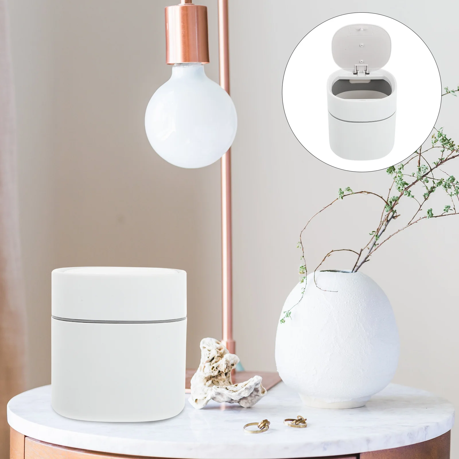 

1Pcs Creative Trash Bin Compact Household Waste Container for Desktop Storage Organizer Small Rubbish Holder