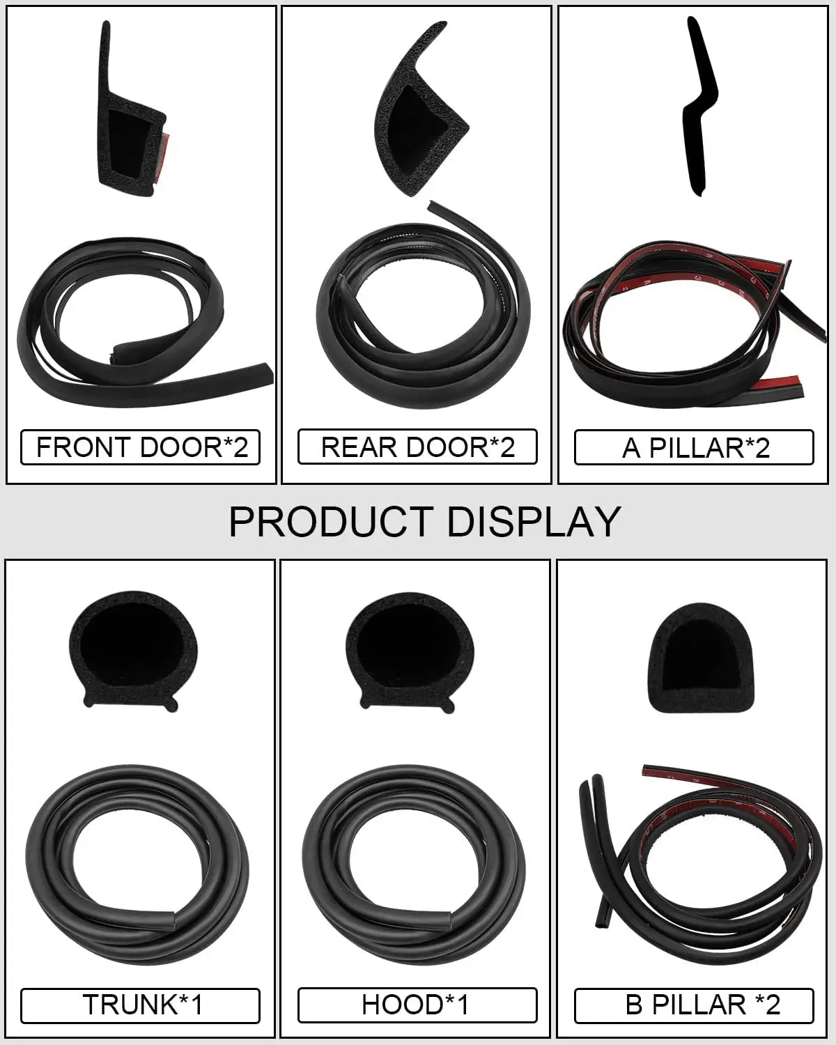 Kit kedap suara segel pintu untuk 2024 Tesla Model 3 Y S X Strip segel draf cuaca karet Kit kebisingan angin Strip penutup bagasi depan