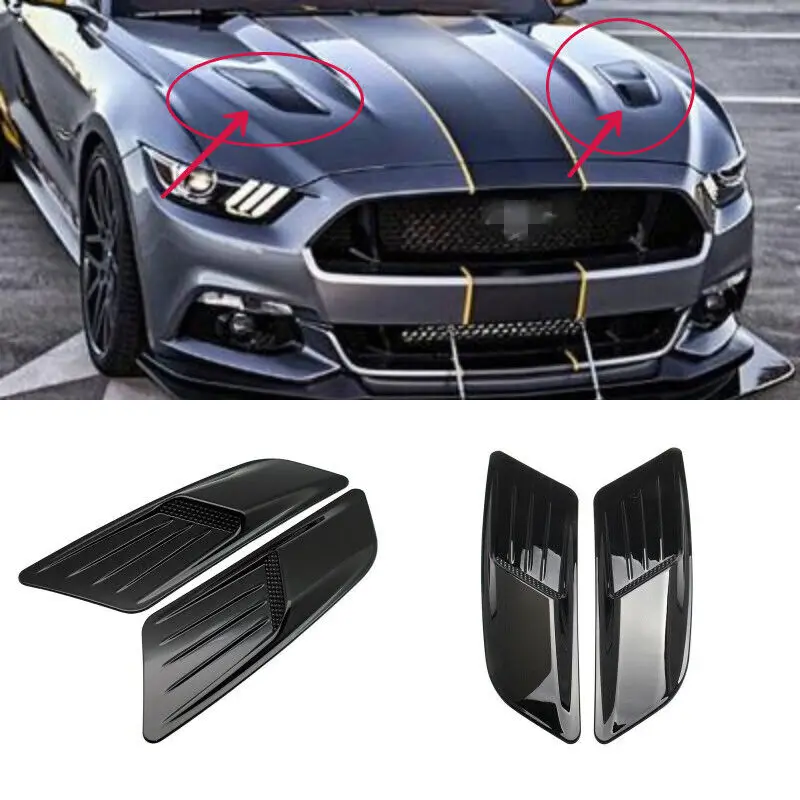 

Black Universal Car Accessories Front Hood DIY Vent Scoop Air Duct Flow Intake Decor Bonnet Cover Exterior Decoration Parts