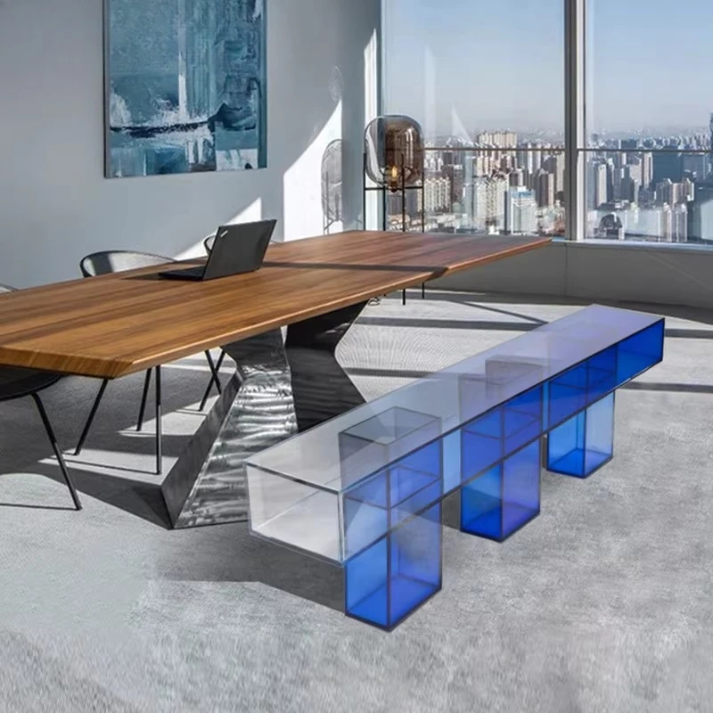 Nordic simple home personalized bench ins transparent acrylic gradual change light luxury chair porch sofa coffee table stool