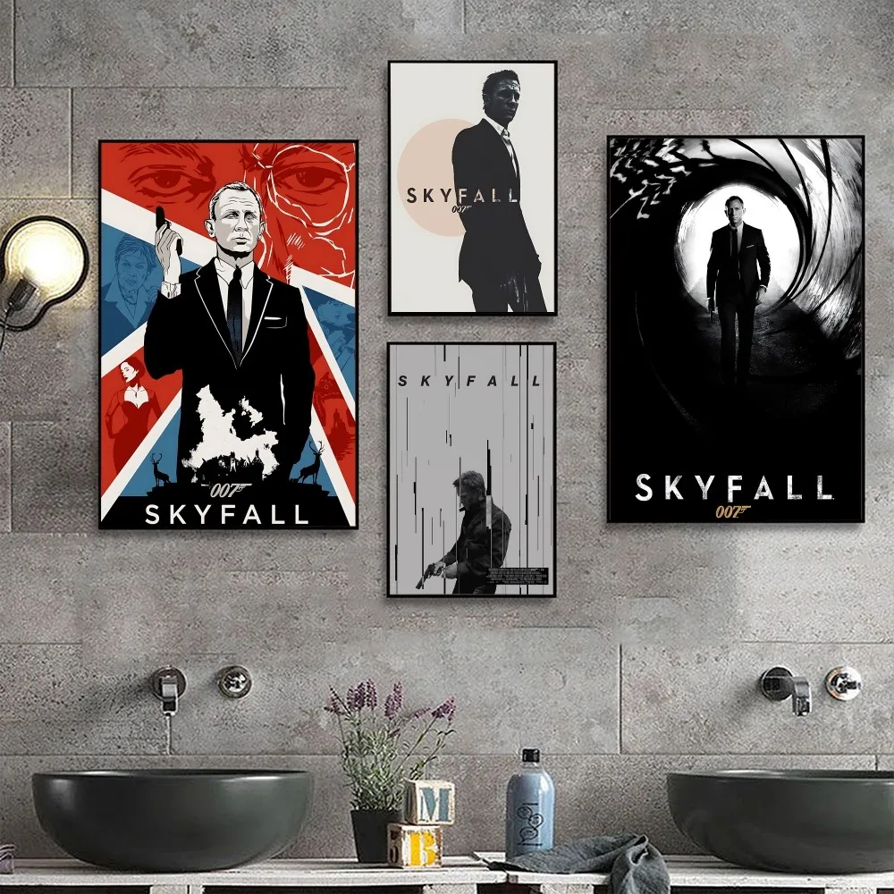 Movie Poster Of 007 Series Skyfal PosterKraft Paper Vintage Poster Wall Painting Study Aesthetic Art Small Size Wall Stickers