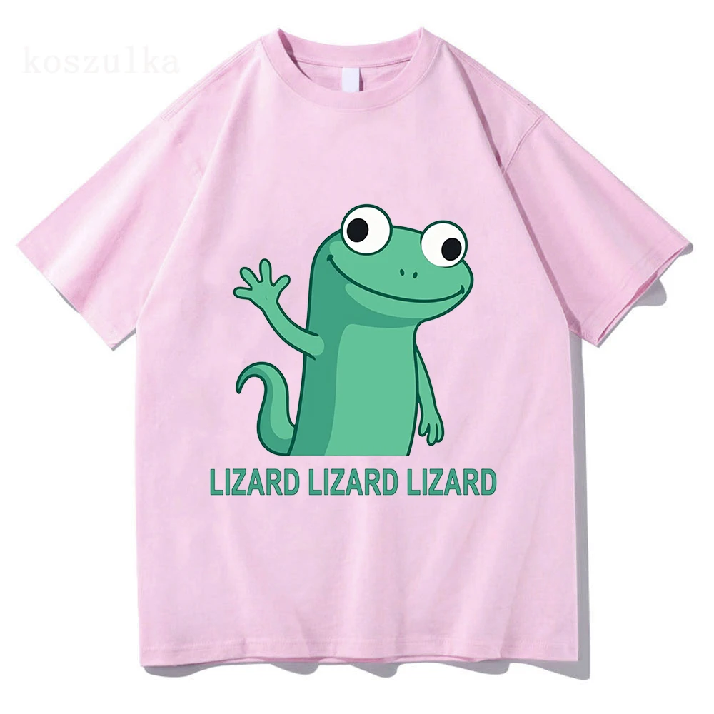 

Funny Lizard Meme T Shirt 2025 Fashion Men/Women Aesthetic Tshirt Unisex High Quality Streetwear Kawaii 100% Cotton Tees Shirts