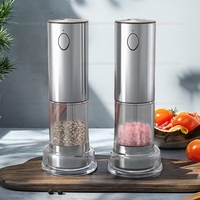 Electric Salt and Pepper Kit, USB Rechargeable Kitchen Household Appliances Stainless Steel Automatic Pepper Grinder