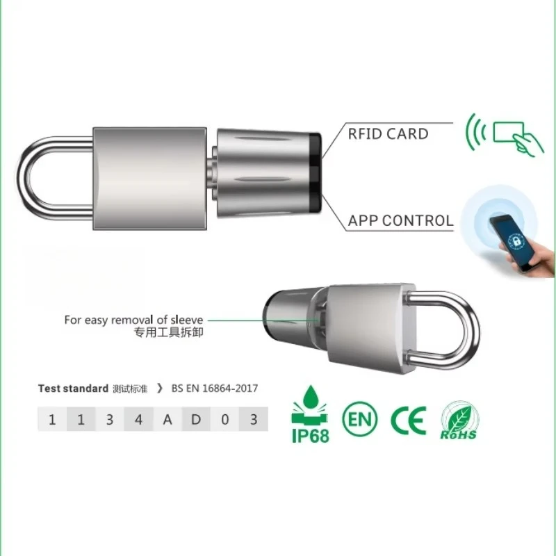 

Высококачественное управление через приложение Ttlock IP68, съемный цилиндр, интеллектуальный замок без ключа, RFID-карта, разблокировка электронного замка