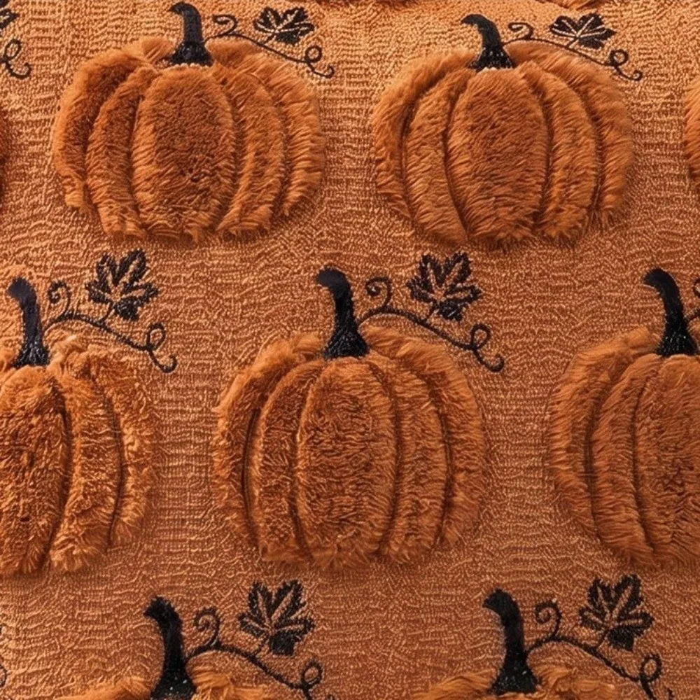 New Halloween Style Throw Pillow Cover Pumpkin Tufted 45x45 40x40 Plushie Pillow Case Embroidered Autumn Pillowcase Fall Decor