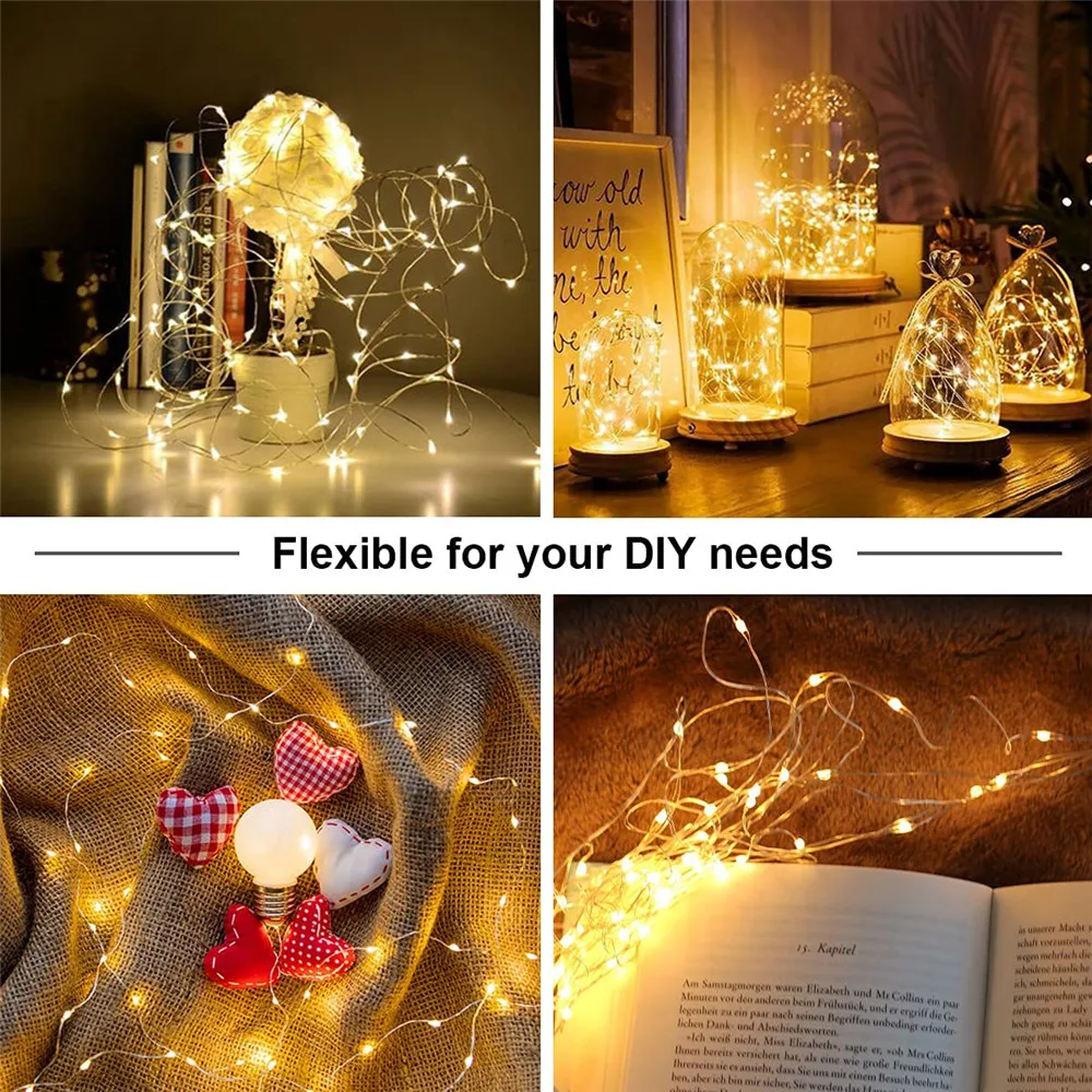 6 pacote luzes de fadas bateria operado corda 20led fio cobre firefly cintilação luzes natal interior à prova dwaterproof água para o dia das bruxas