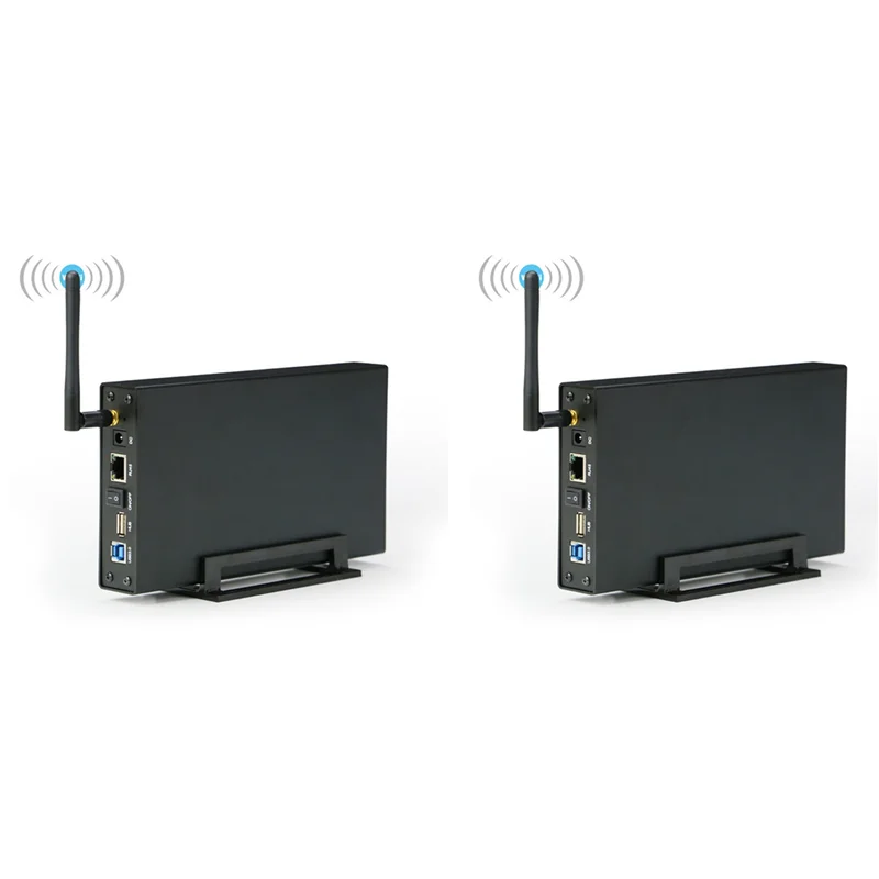 

ABUO-2X Портативный 3,5-дюймовый HDD SSD Корпус Портативный USB3.0 Rj45 Ethernet NAS Сетевой потоковый сервер для корпуса EU PLUG