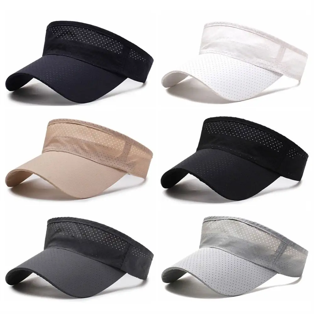 Sun Hats Breathable Running Cap UV Protection Adjustable Tennis Hat Quick Drying Sun Visor Empty Top Cap Men Women