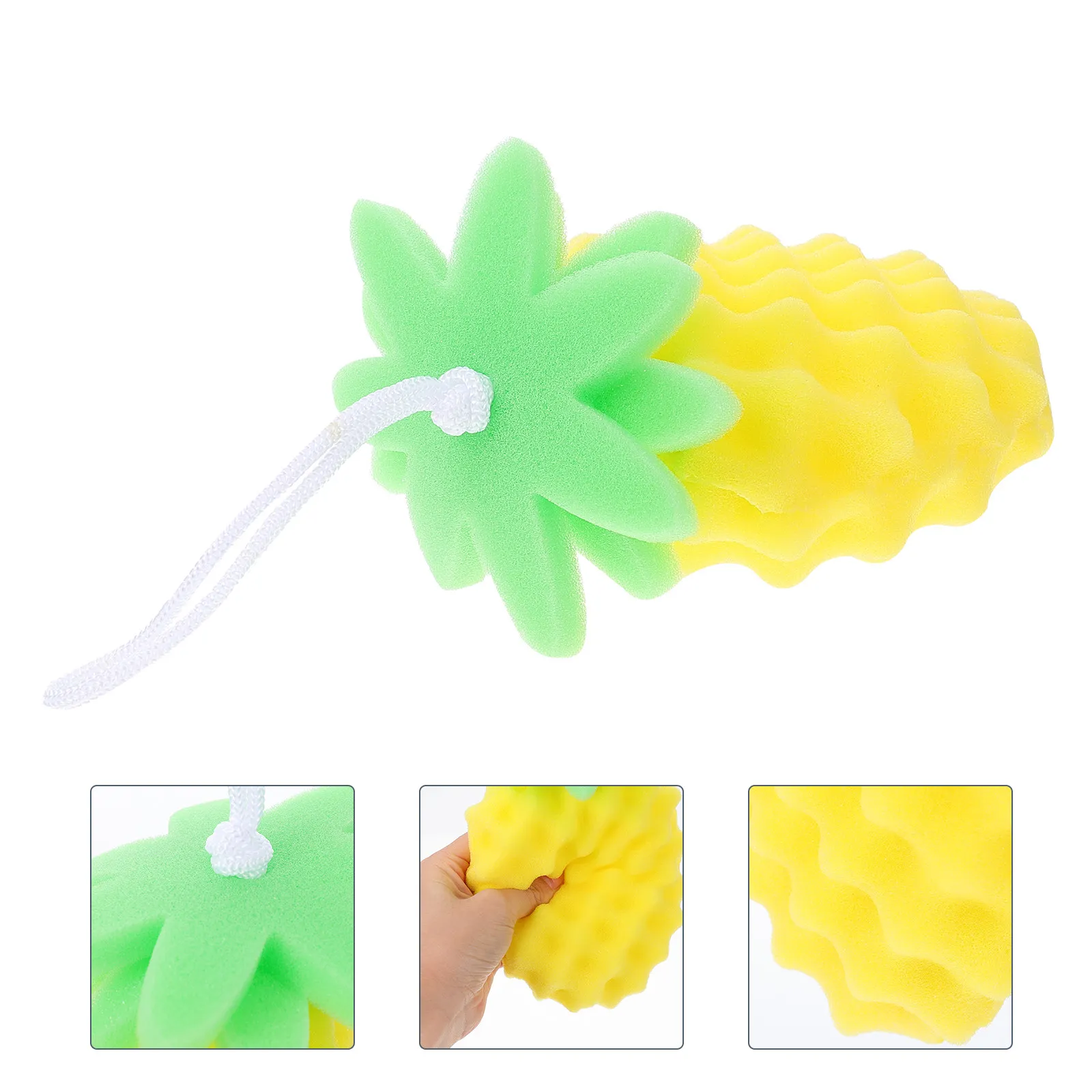 

1Pcs Pineapple Sponge Toddler Bath Brush Gentle Exfoliating for Sensitive Skin Small Size Easy Storage Baby Bathing Essential