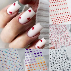 Autocollants 3D pour les ongles motif coeur d'amour, décalcomanies pour la journée de Léon, coloré, décoration de manucure, 1 pièce