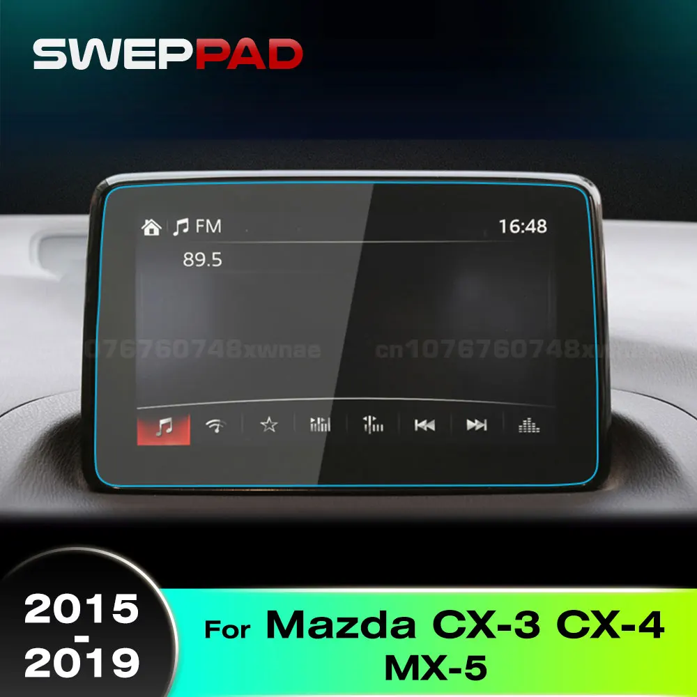 

SWEPPAD for Mazda CX-3 CX-4 MX-5 2015-2019 18 17 16 184*111 Car Navigation Tempered Glass Screen Protective Film GPS LCD