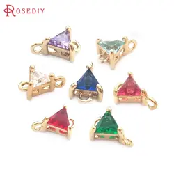 10PCS 18K Gold Color Triangle Connect Charms Pendants High Quality Necklace Earrings Diy Accessories Rosediy official-website