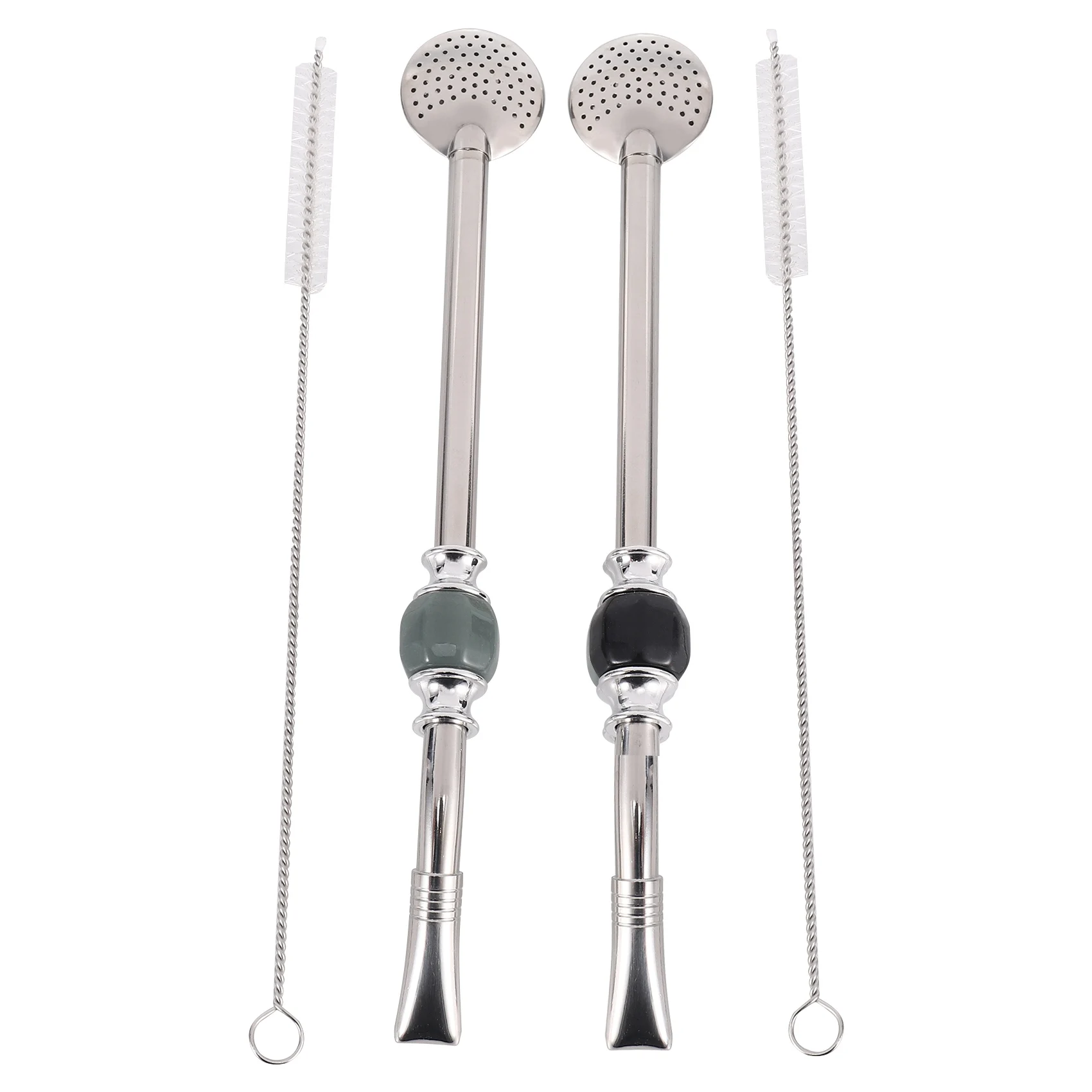 

Stainless Steel Spoon Straw 8.6 Inch Yerba Mate Bombillas Removable Head Filter,Set Of 2 Removable Straw Brush