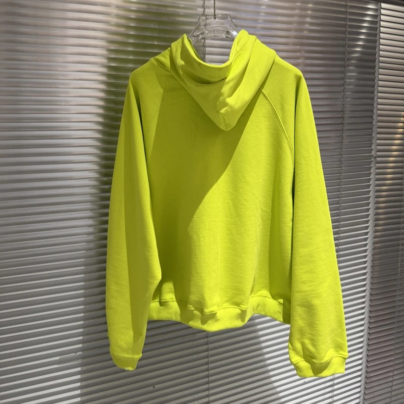 الفلورسنت الأصفر هودي بلوزات عالية الجودة حرس طباعة التالفة سترة الرجال النساء Drab هوديس