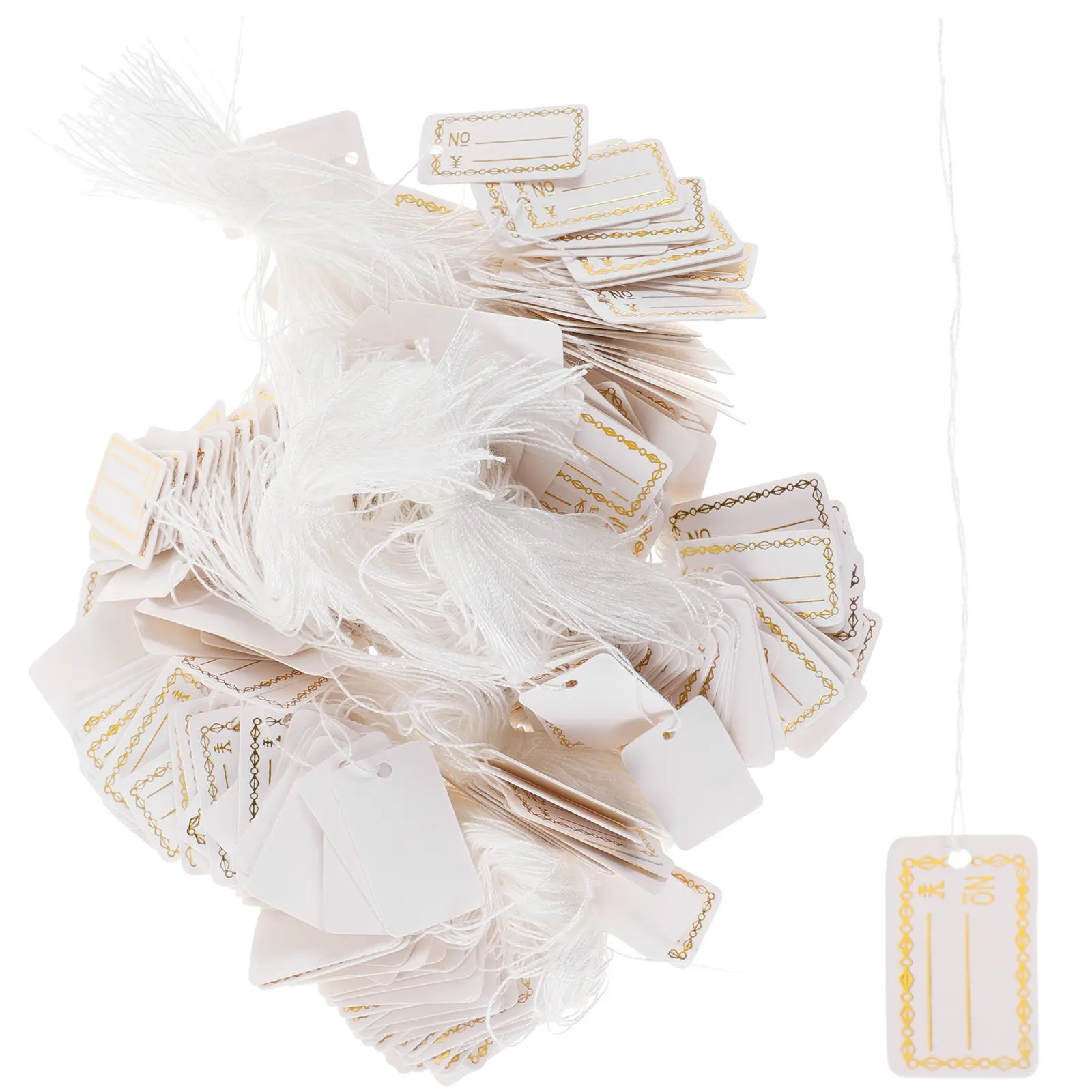 

500 шт. бумажных бирок с леской для ювелирных изделий и одежды, легкие, компактные, профессиональные ценники, решения для маркировки товаров
