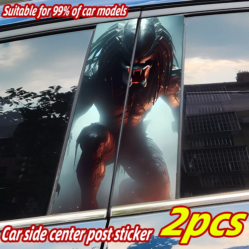 Predator Car Stickers Funny Auto B Pillar Waterproof Decoration DIY Cover Car Doors Pillar Sunscreen Decals Accessories