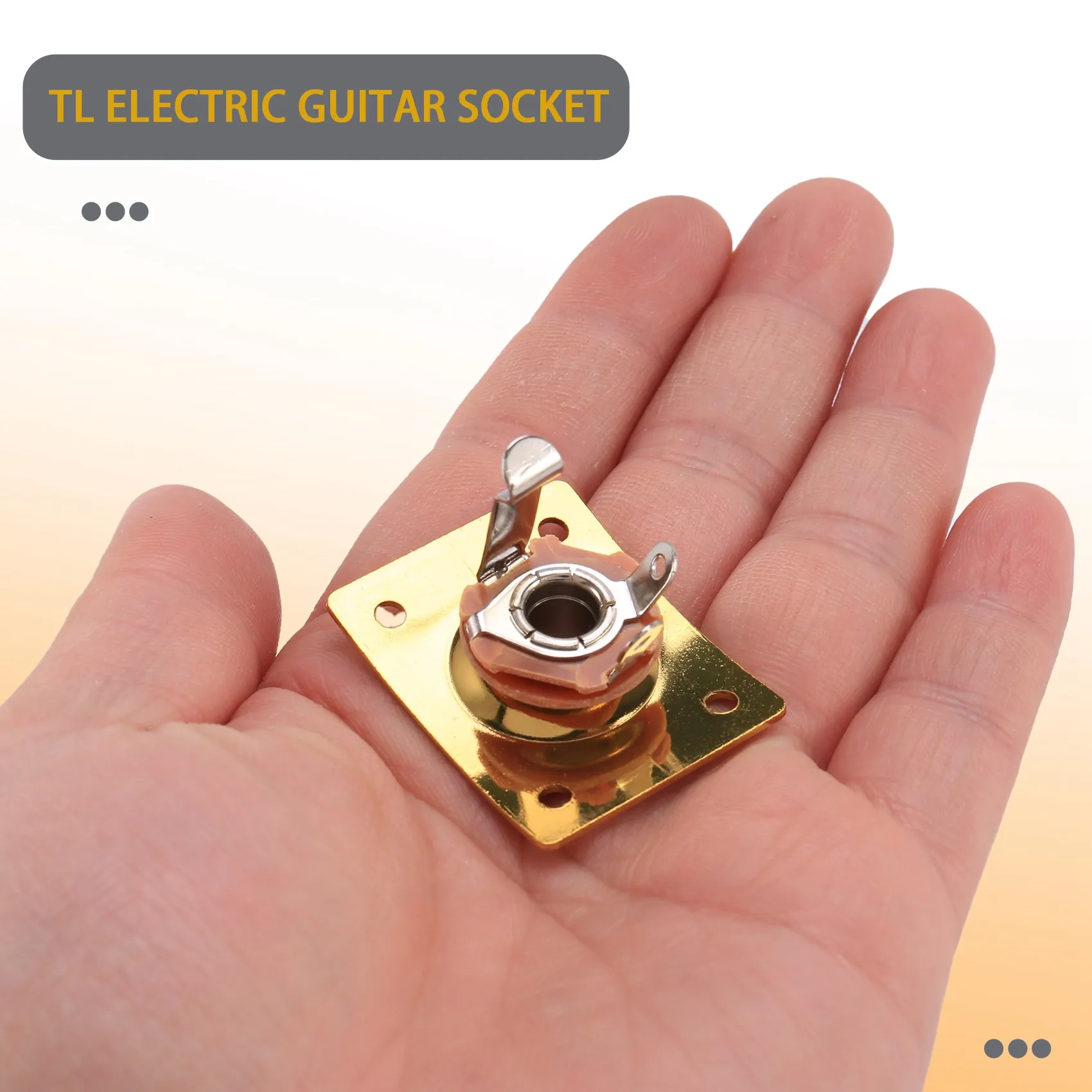 Práctico estilo cuadrado Jack placa guitarra bajo Jack 1/4 salida entrada Jack Socket para piezas y accesorios de guitarra eléctrica oro