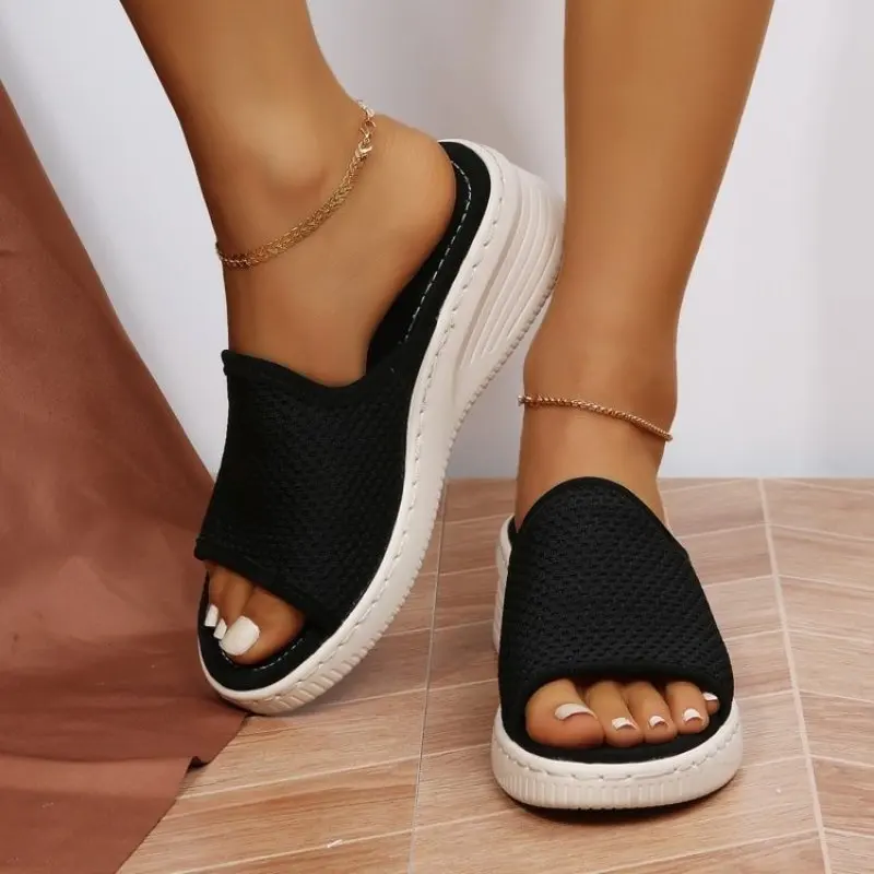 

Women Casual Beach Slippers Orthopedic Stretch Orthotic Sandals Female Open Toe Breathable Slides Stretch Cross Shoes Outdoor 42