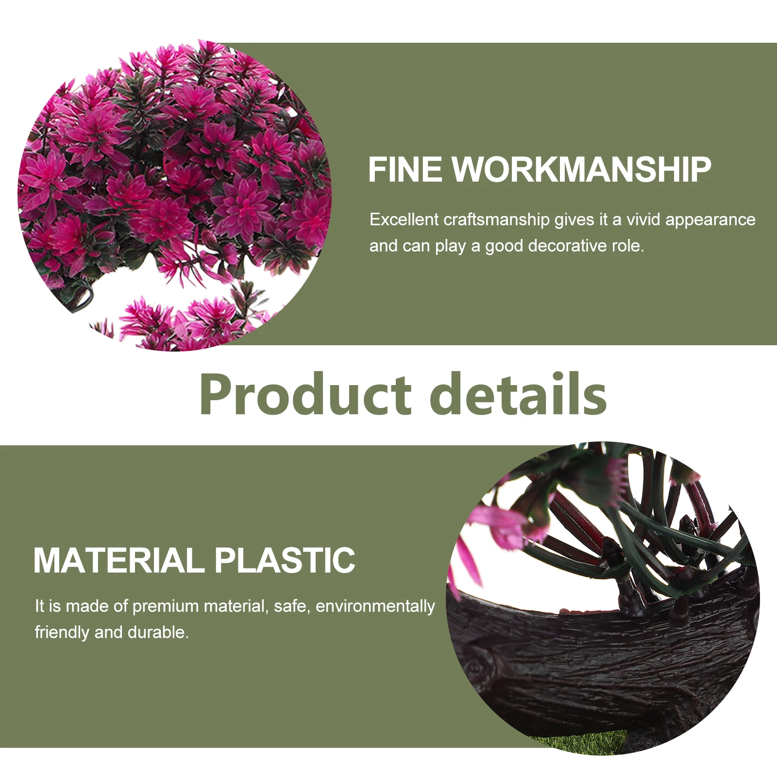 

Lifelike Artificial Bonsai Potted Plant Decor for Windowsill Coffee Table Office Home Garden Indoor Outdoor Use Fake Plant