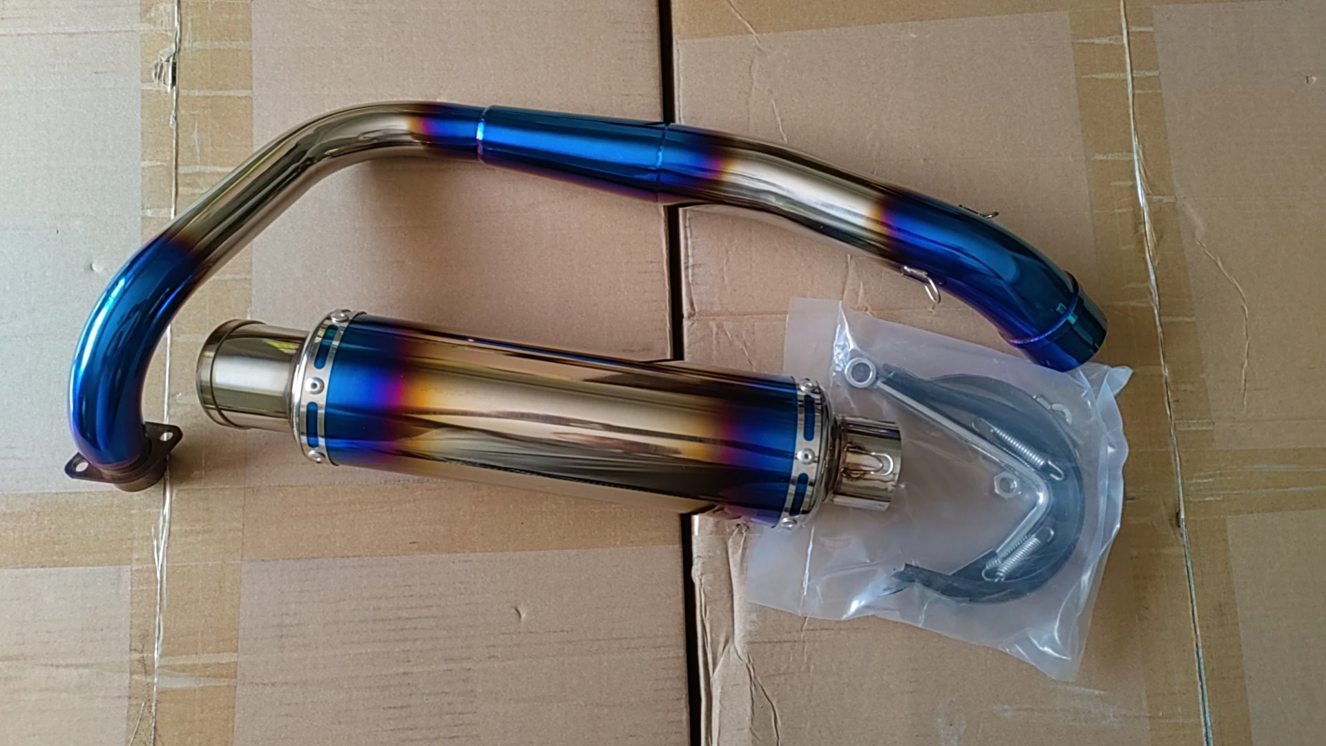 Monkey Bike Z50 Stainless Muffler  Blue Color Exhaust version for monkey