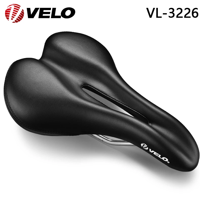 VELO Original VL-3226 PU Leather Steel Rail 270x180mm Comfort Bicycle Saddle for MTB Road Gravel City Bike Cushion Cycling Parts