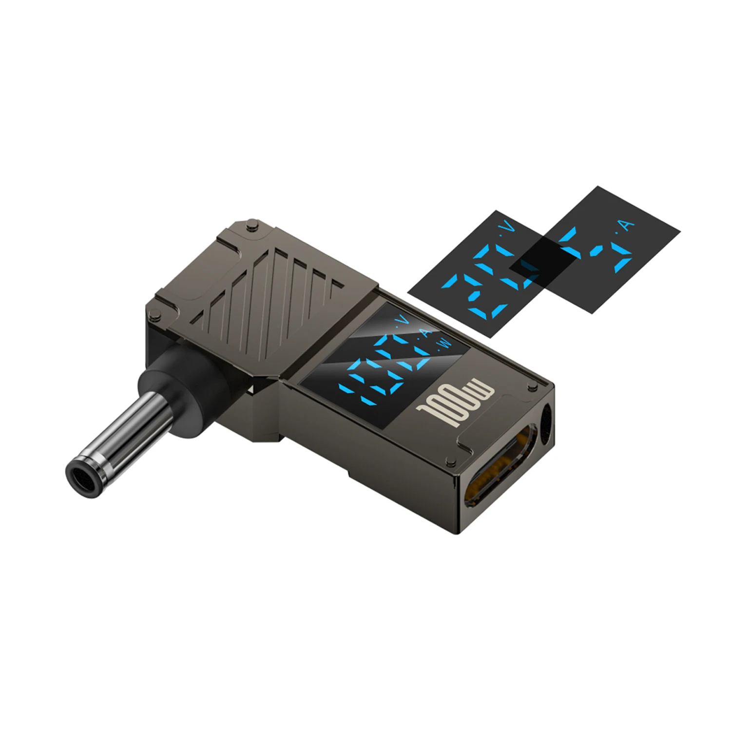 USB-C PD Adapter USB Type-C Input to DC Barrel Fast Charging LED Digital Display 100W Output 20V 5A Charger Connector Laptop