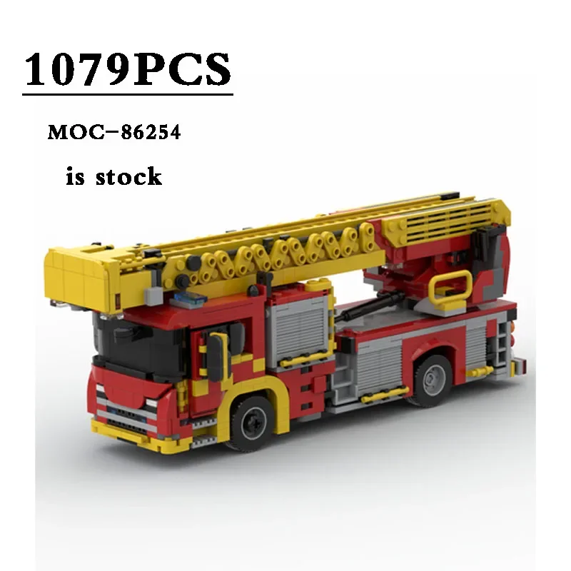 City Fire Brigade Rescue Truck Crane Fire Truck 1079 Pieces Building Block Toys DIY Christmas Gift Birthday Gift