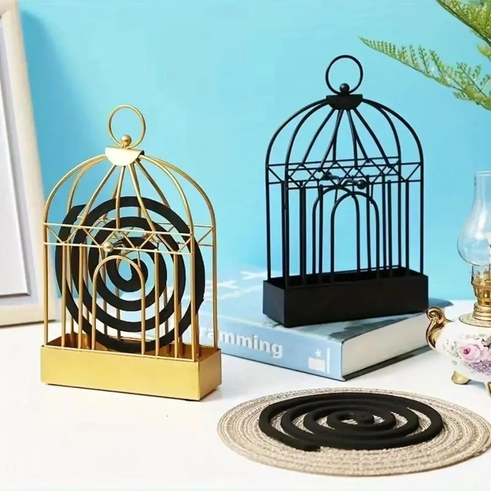 Portable Hanging Mosquito Coil Holder Birdcage Shape Repellent Incenses Incense Burner Rack Bird Cage Rack