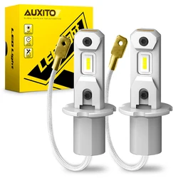 AUXITO 2 szt. Canbus H3 12V diodowe lampa samochodowa światła przeciwmgielne DRL duża moc H3 LED żółte 3000K białe 6500K dioda H3 żarówka do Lamp Mini 1:1