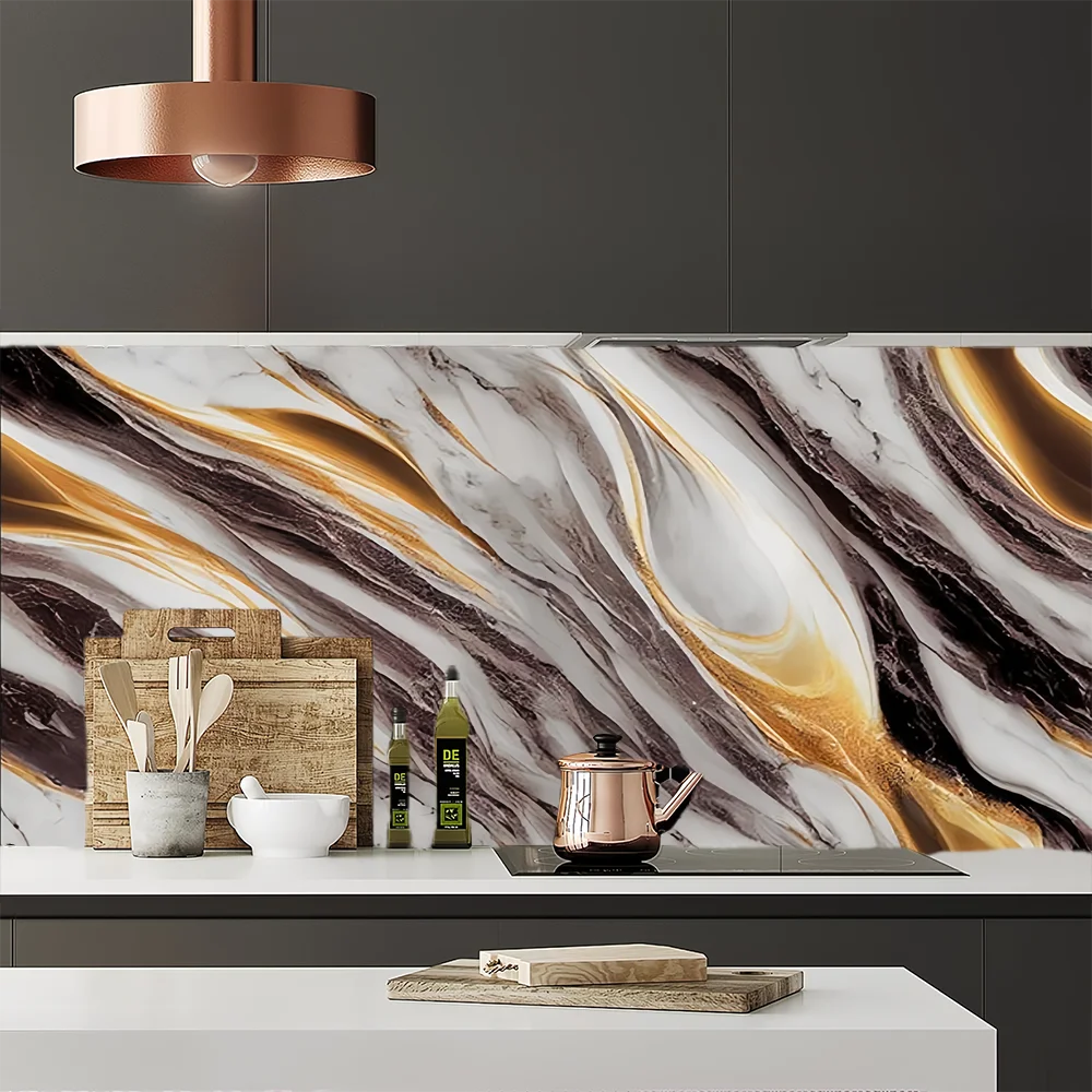 50cm Thick New Marble Decor Contact Paper Oil Proof Kitchen Stickers Self Adhesive Waterproof Removable Wallpaper for Bathroom view 4