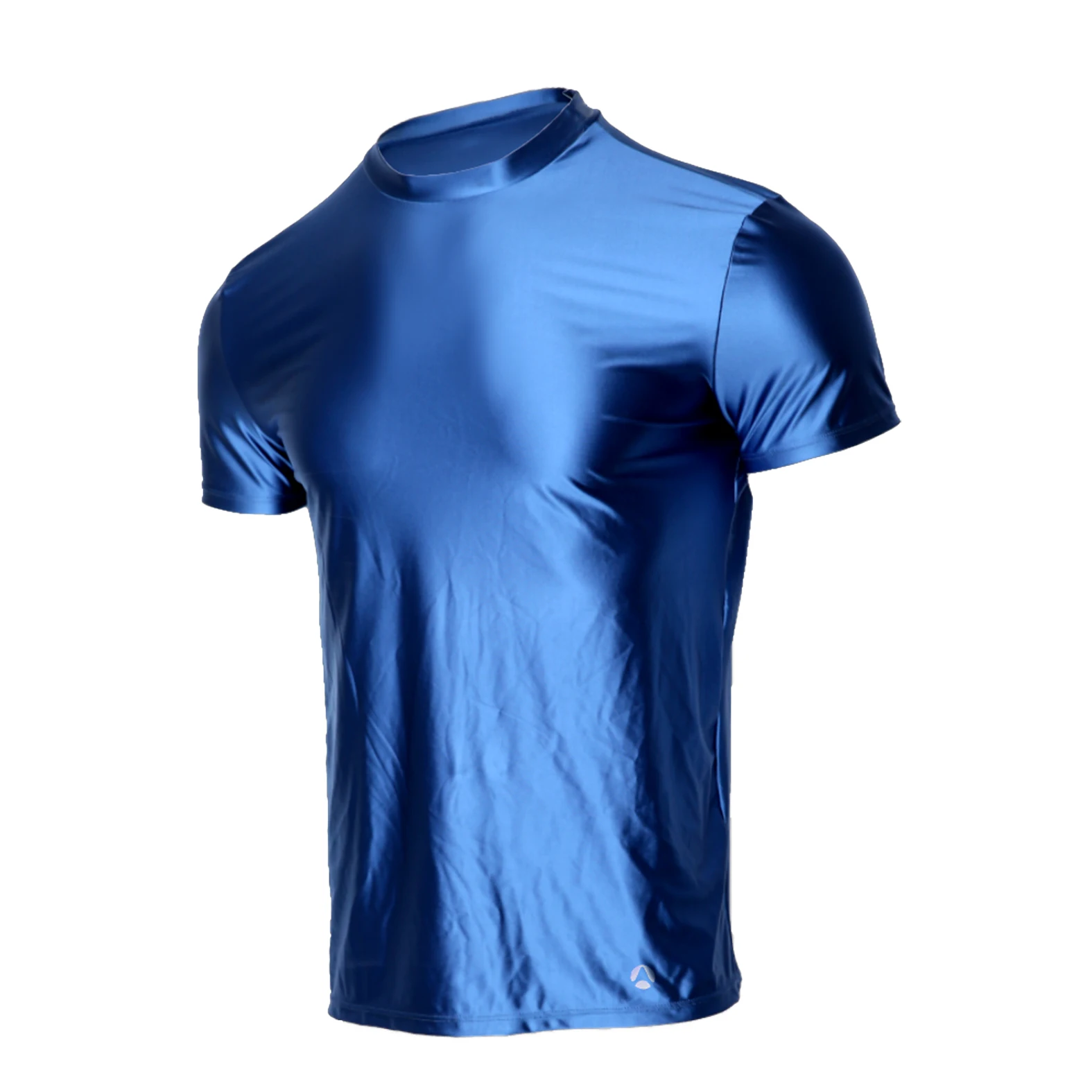 AMORESY Spring Men's Ice Silk Short-Sleeved T-Shirt Breathable Comfortable Casual Wear Half-Sleeved Top Home Wear