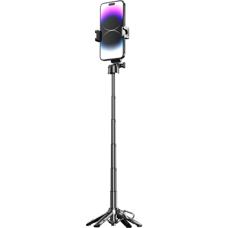 Recentemente atualizado design mini bluetooth portátil telescópico multifuncional tripé telefone selfie vara