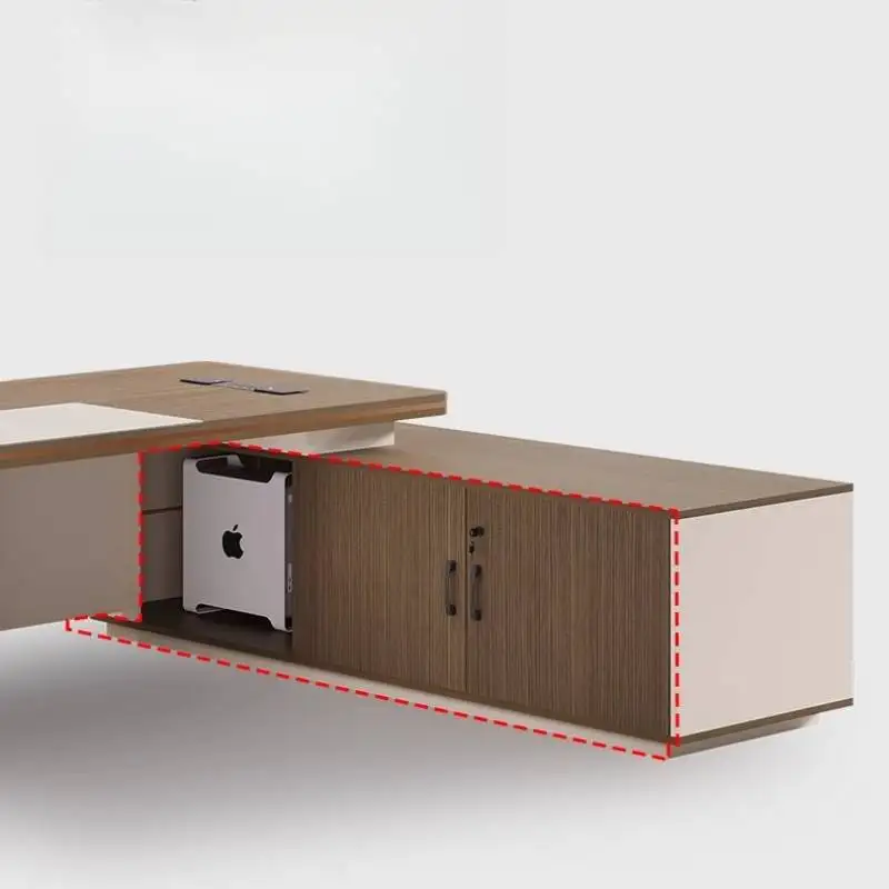 Grande scrivania da ufficio direzionale in legno bianca portaoggetti in piedi scrivania direzionale economica di lusso ad angolo Tisch mobili per piccoli spazi