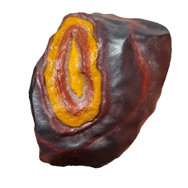 

Natural Gobi Eye Stone Ornament Original Rough Stone Collectible Rare Pattern Yellow Red Black Mineral Specimen Home Decoration