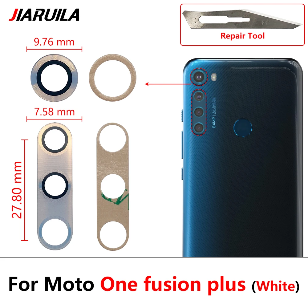 NEW Tested Camera Glass For Moto One Zoom Fusion Plus Hyper Vision Action Macro Rear Back Camera Glass Lens With Sticker